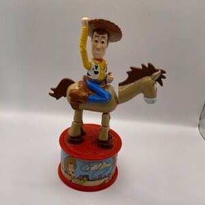 1999 McDonalds Toy Story 2 Woody's Round Up Candy Dispenser Woody & Bullseye